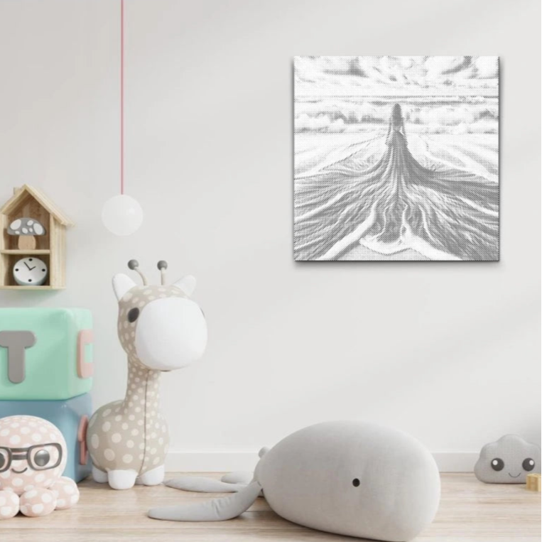 Between Sky and Sea | Dot Painting Kit som färdigt prickmålning motiv