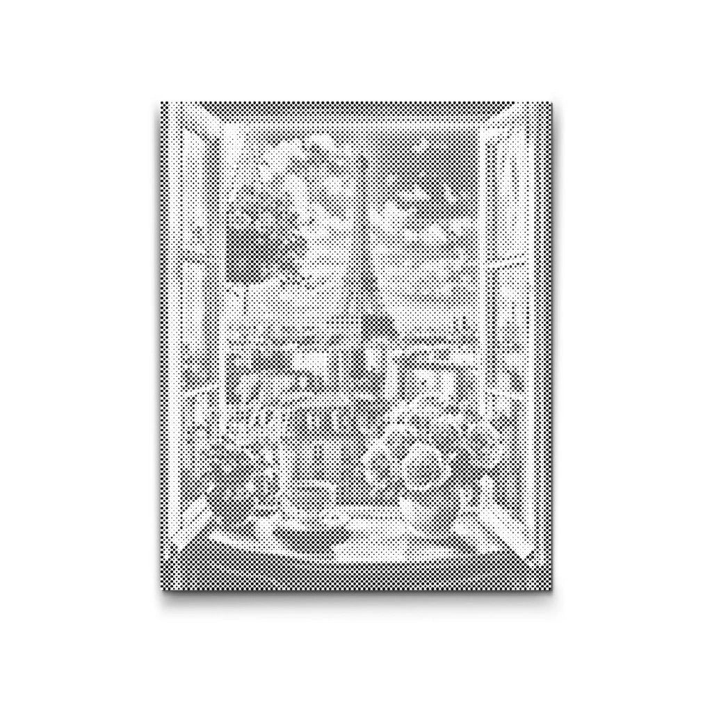 Dot Painting: Blick aus dem Fenster auf den Eiffelturm