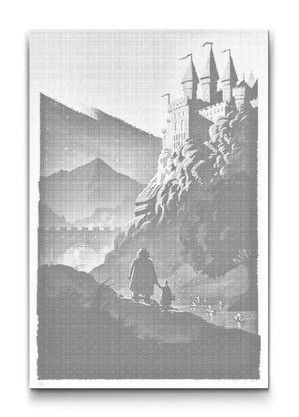 Harry Potter View of Hogwarts | Dot Painting Kit som färdigt prickmålning motiv