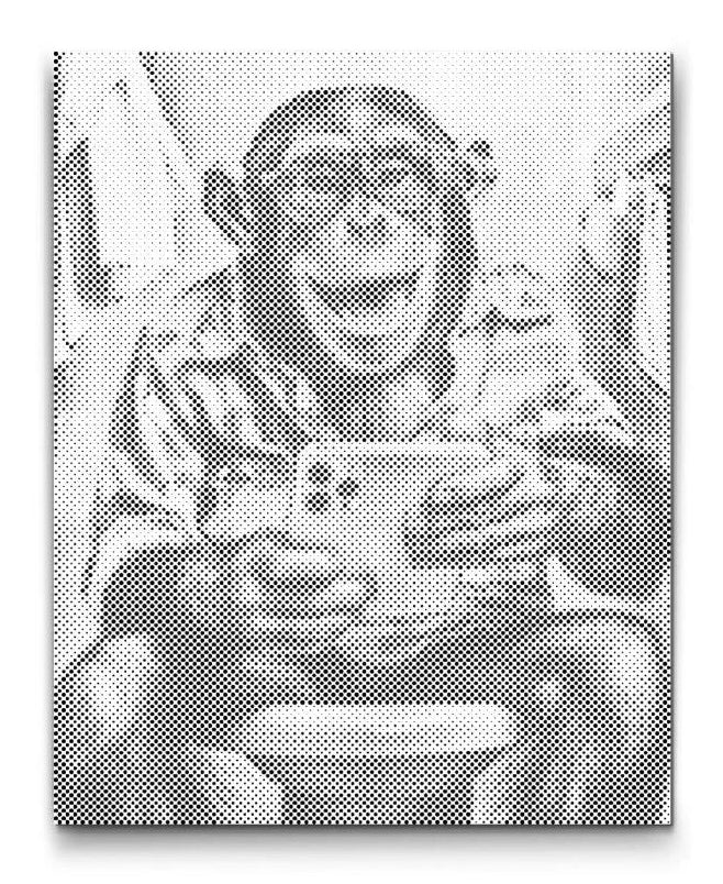 punktmalerei selfie affe motiv