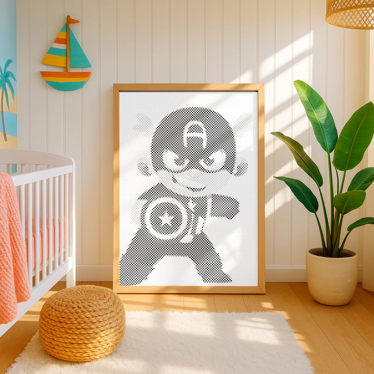 Captain America Hero | Dot Painting Kit som färdigt prickmålning motiv
