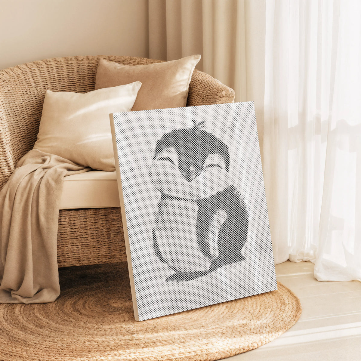 Cute Baby Penguin | Dot Painting Kit som färdigt prickmålning motiv