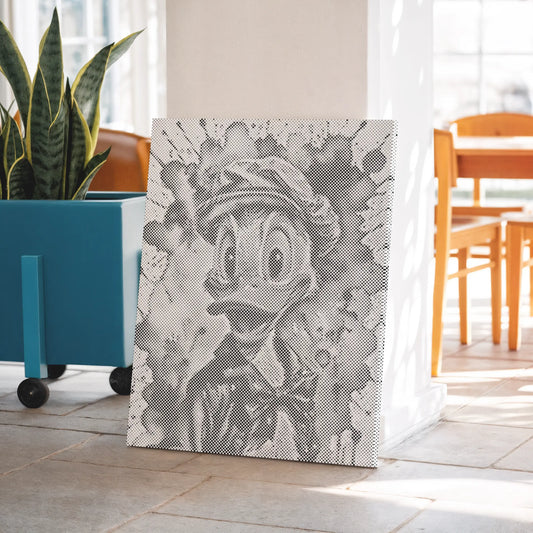 Donald Duck| Dot Painting Kit Decorative screen with cartoon character in a room with a plant and furniture