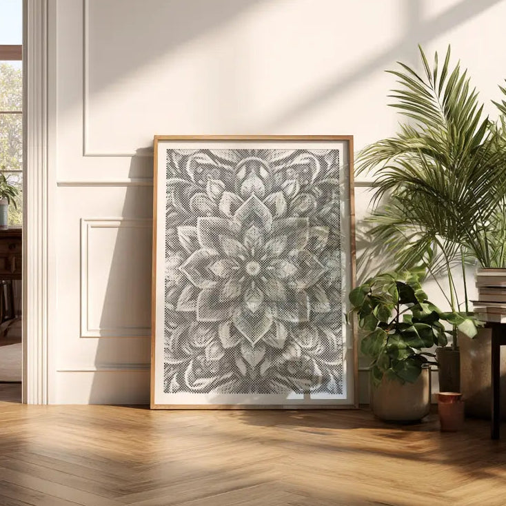 Floral Mandala | Dot Painting Kit som färdigt prickmålning motiv
