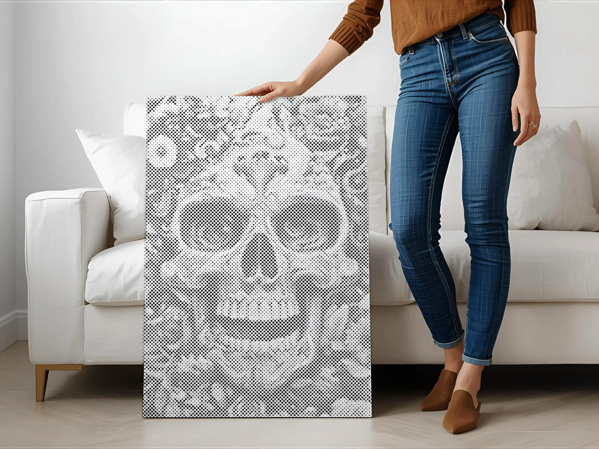 Floral Skull | Dot Painting Kit som färdigt prickmålning motiv