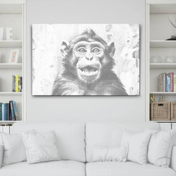Happy Monkey | Dot Painting Kit som färdigt prickmålning motiv