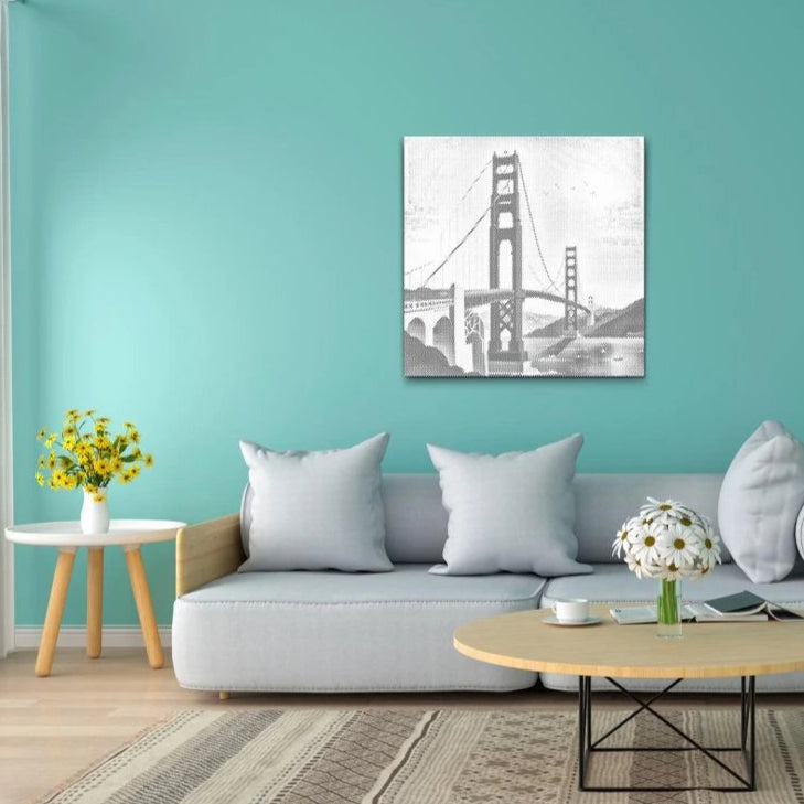 Golden Gate Bridge | Dot Painting Kit som färdigt prickmålning motiv