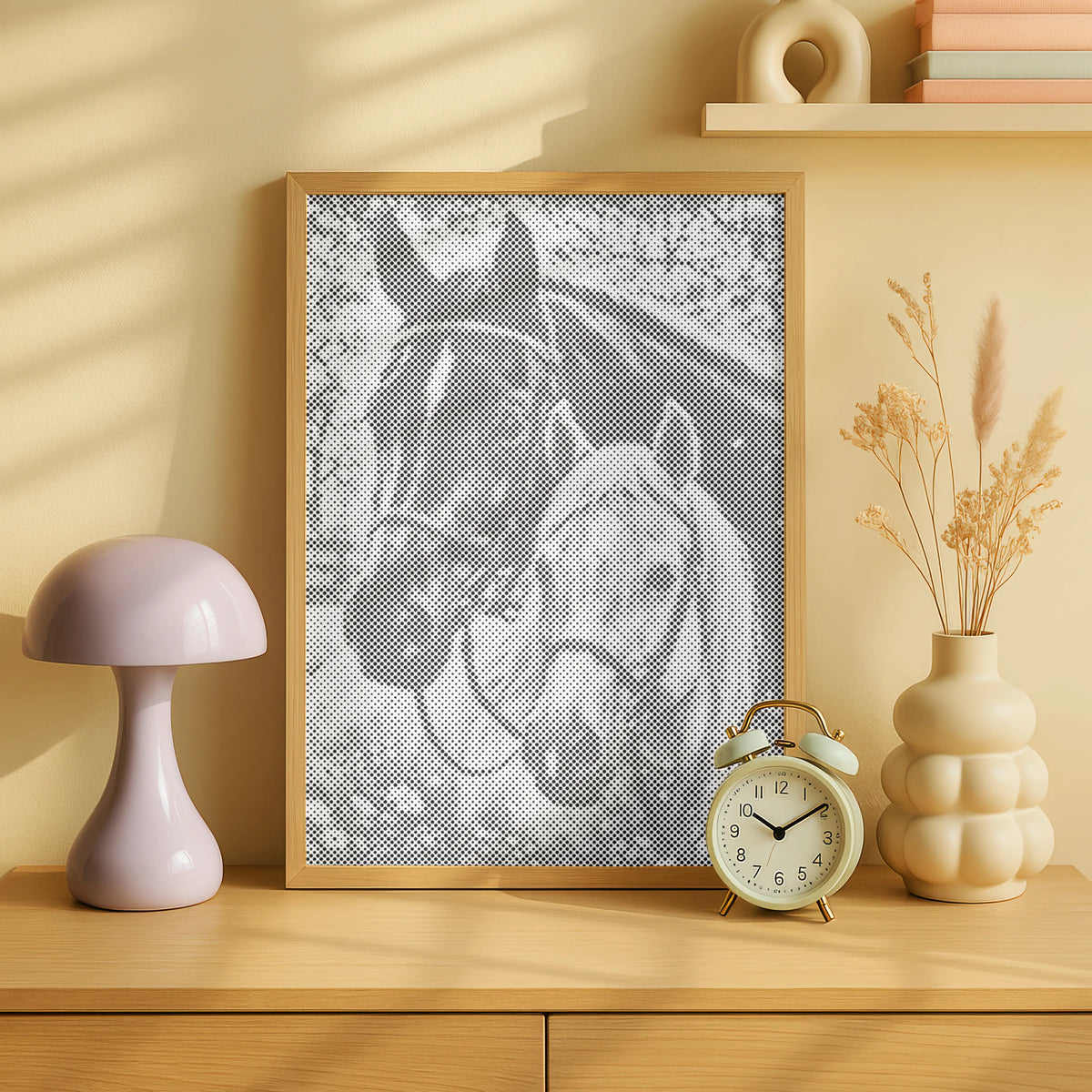 Horse Portrait Paired Companions | Dot Painting Kit som färdigt prickmålning motiv
