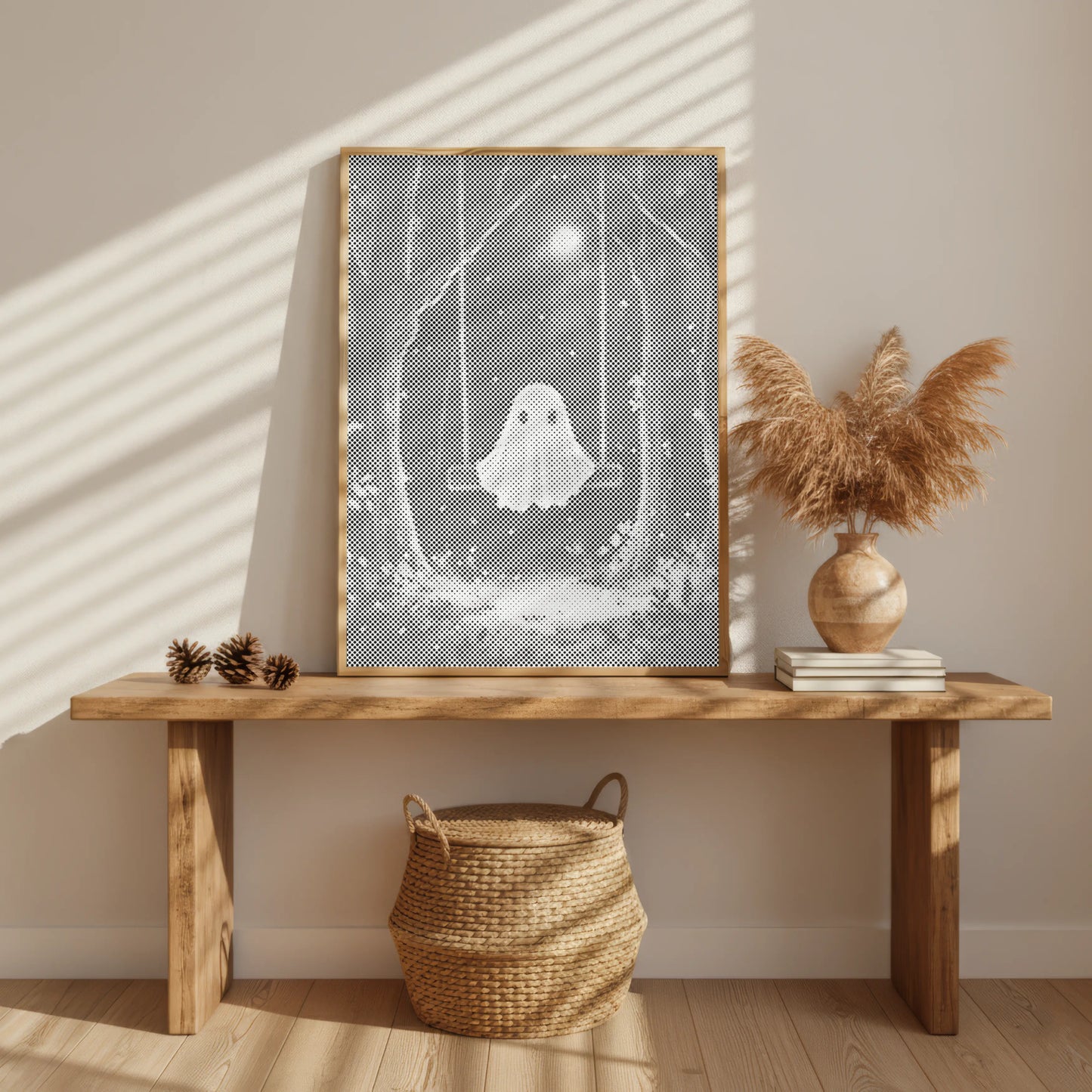 Spöke på gunga – halloween | Prickmålning