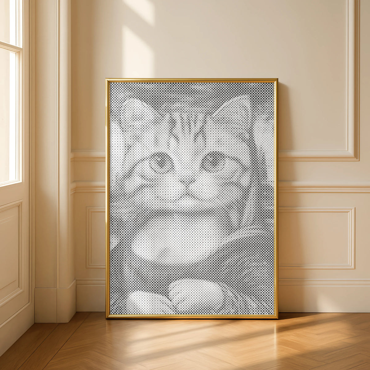 Mona Lisa Cat | Dot Painting Kit som färdigt prickmålning motiv