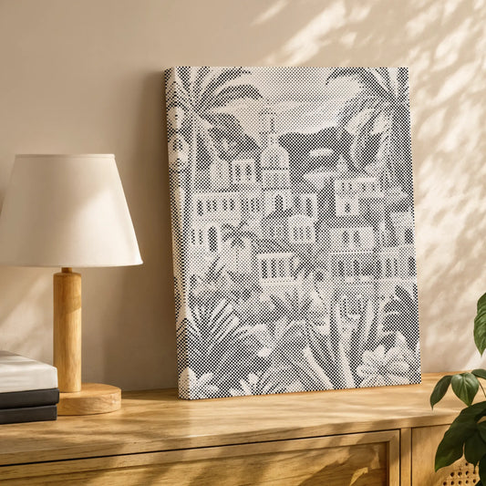 Palm City Mediterranean | Dot Painting art gift
