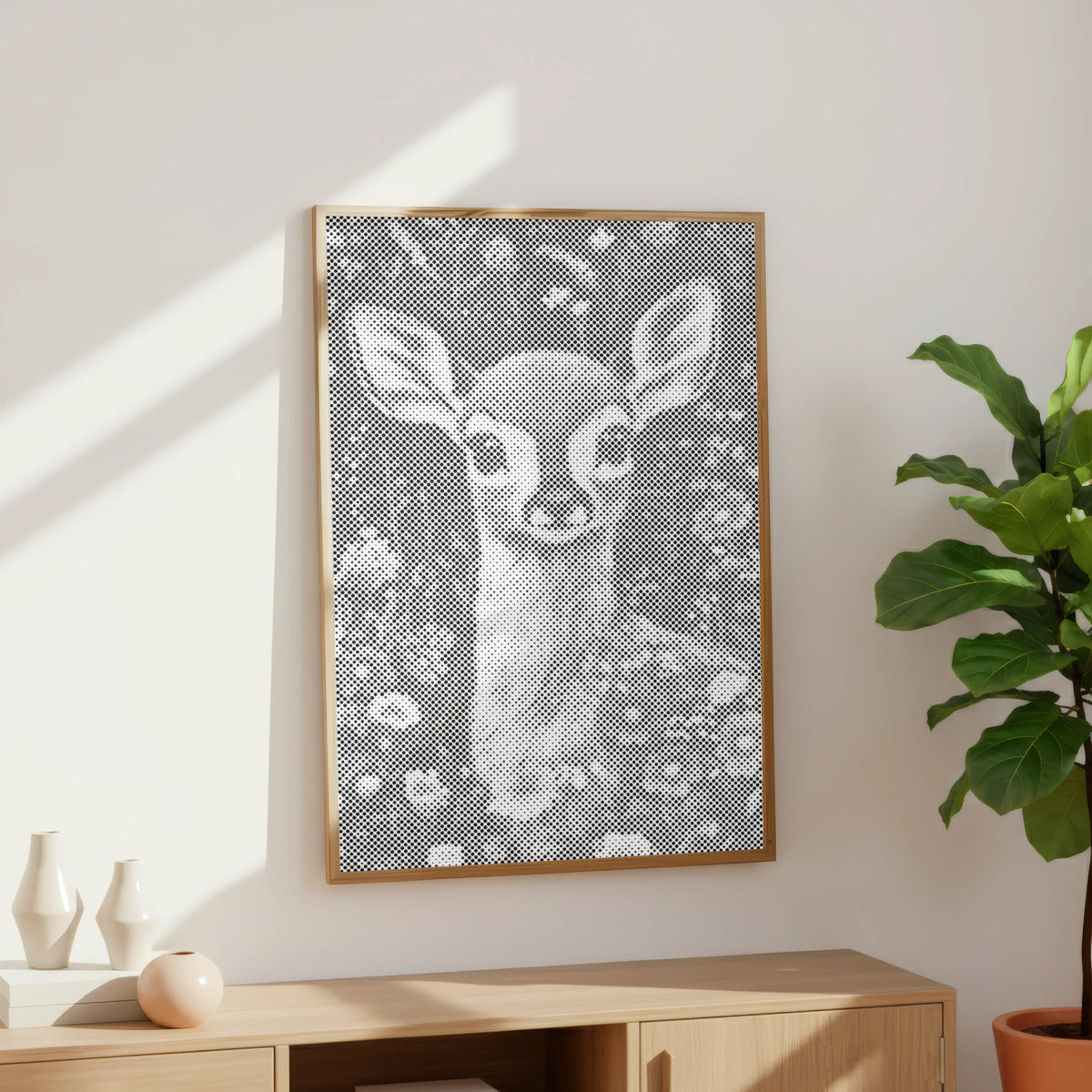 Quiet Meadow Fawn | Dot Painting Kit som färdigt prickmålning motiv