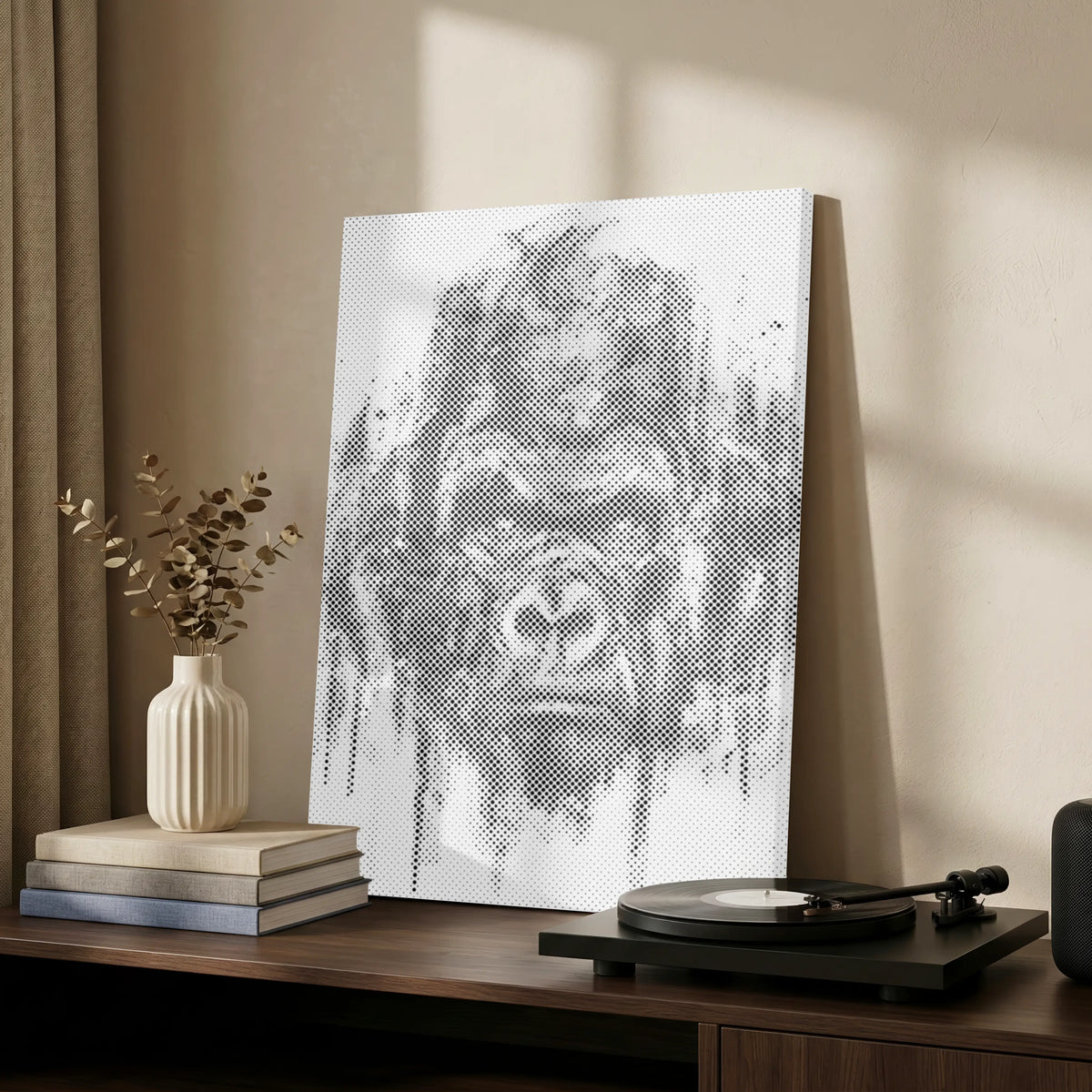 Vild Blick Gorilla | Prickmålning som färdigt prickmålning motiv