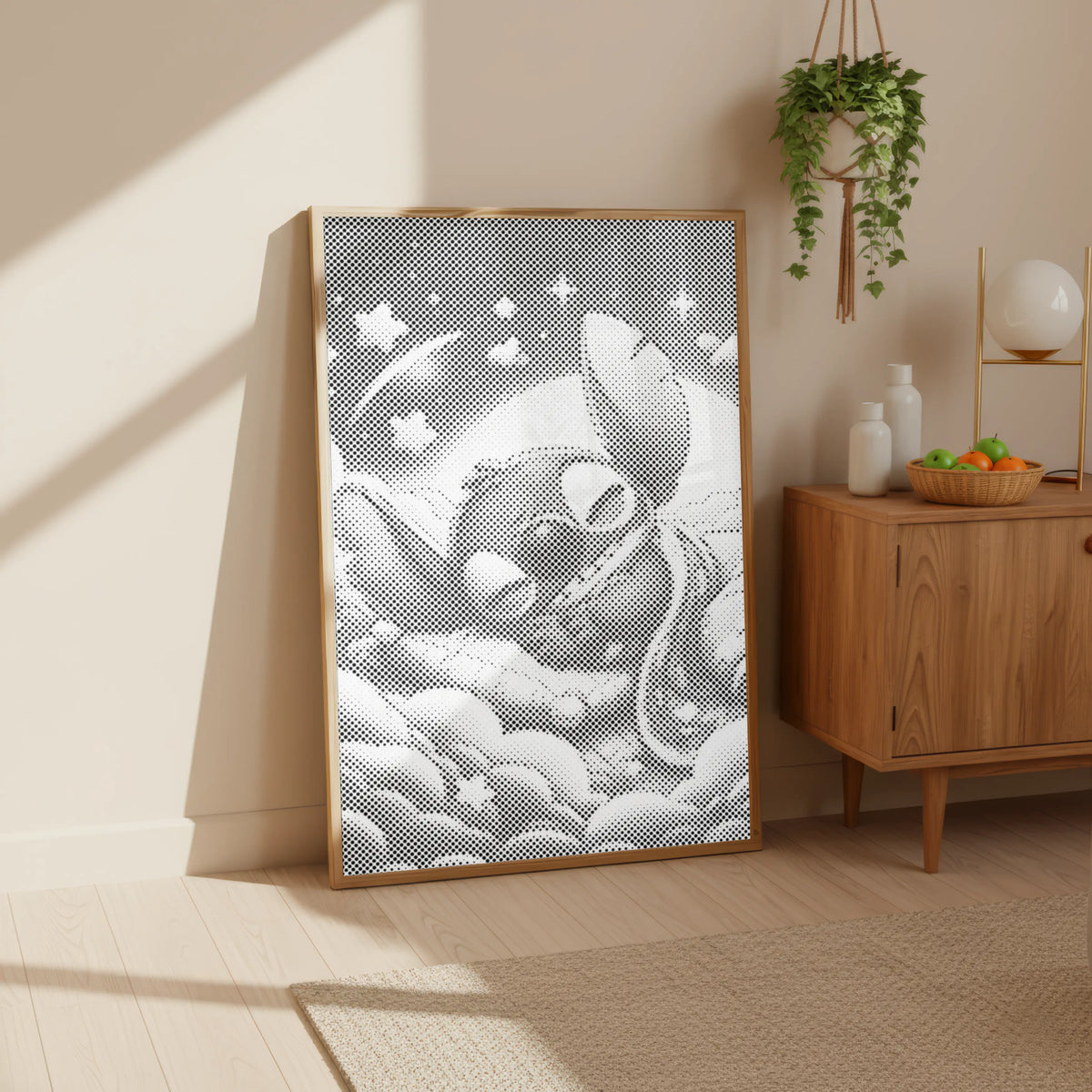 Stitch Sleeping on Clouds | Dot Painting Kit som färdigt prickmålning motiv