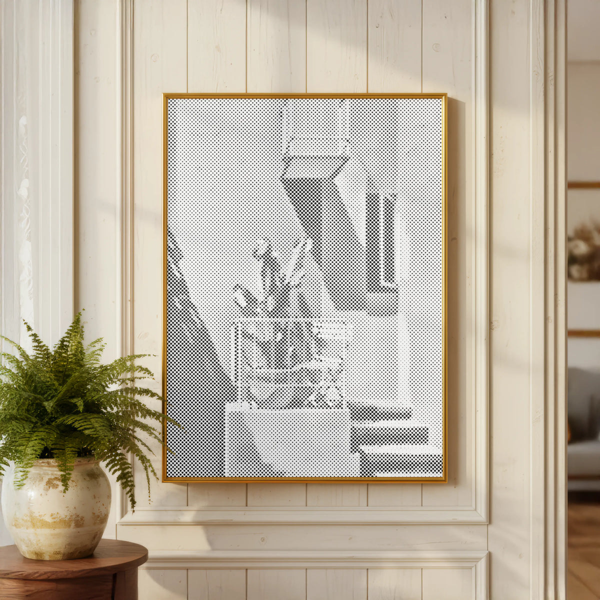 Sunny Balcony | Dot Painting Kit som färdigt prickmålning motiv
