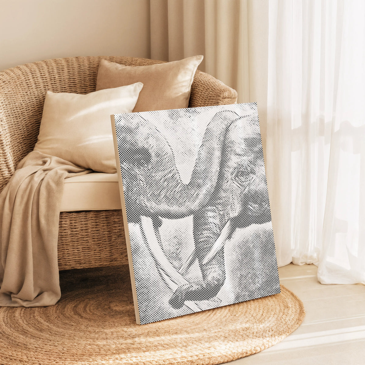 Two Elephants with Intertwined Trunks | Dot Painting Kit som färdigt prickmålning motiv