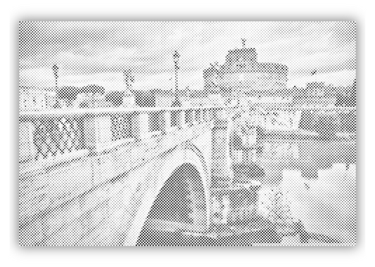 Dot Painting Engelsburg in Rom – Punktmalerei Stadtmotiv mit römischer Architektur