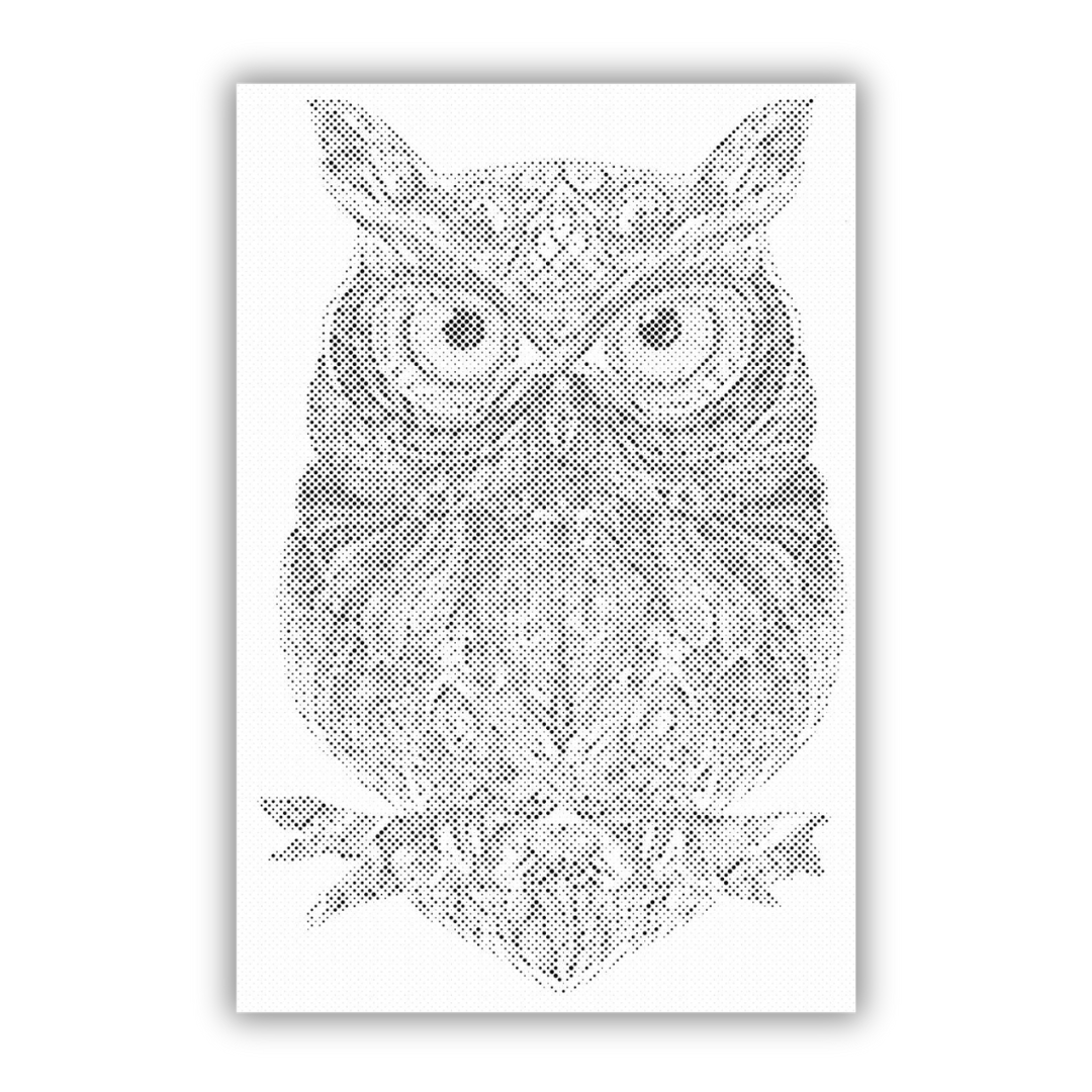 Owl Mandala | Dot Painting Kit som färdigt prickmålning motiv