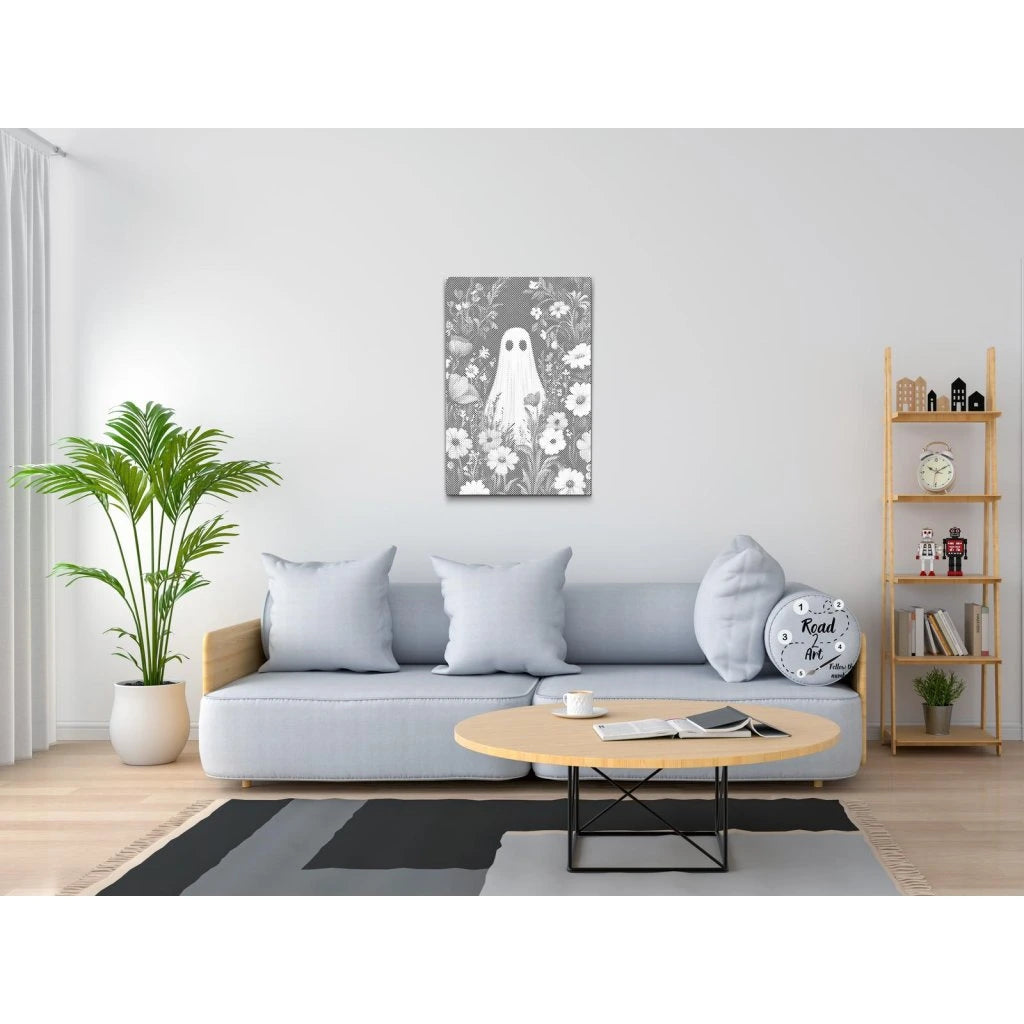 Ghost in the Flower Field | Dot Painting Kit som färdigt prickmålning motiv